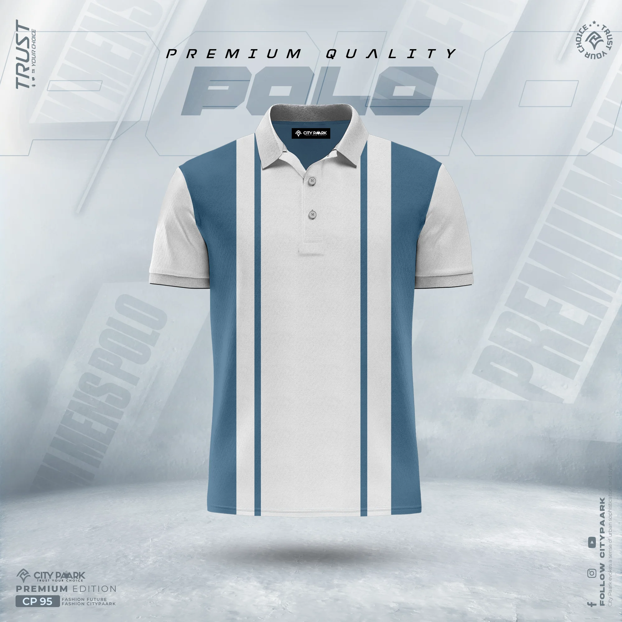 CP-95 Premium Contrast Polo Shirt For Men – CP 03 - Image 1